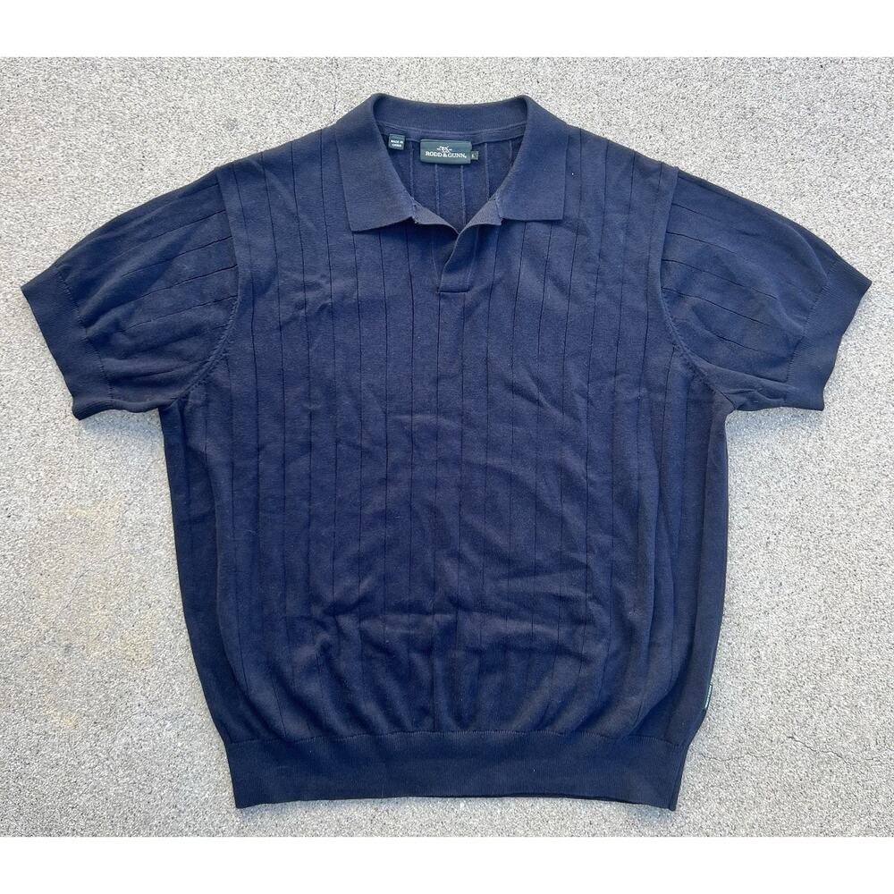 Rodd & Gunn Freys Crescent Cotton Polo Shirt Blue Men's Size Large